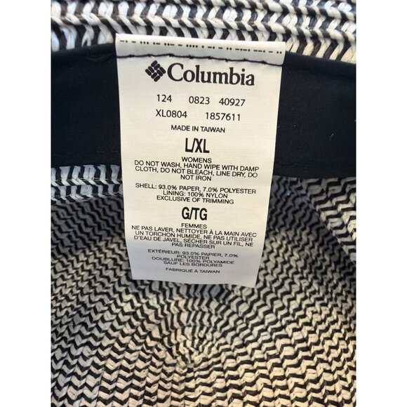 Columbia Womens Black & White Wide-Brim Cady Mountains Sun Hat V/LXL Paper Blend - Picture 4 of 4